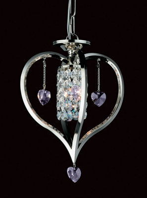 Luminosa Lighting Luminosa Valentine Crystal Nickel Pendant Ceiling Light from B&Q