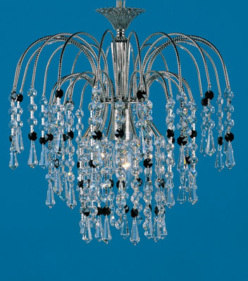B&Q -  Luminosa Shower Black/clear Crystal Nickel Pendant Ceiling Light