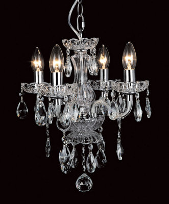 Luminosa Lighting Luminosa Rodeo Clear Crystal 4 Arm Chandelier from B&Q
