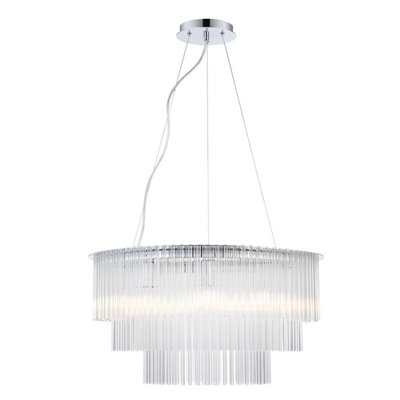 Luminosa Lighting Luminosa Panama 9 Light Chrome Crystal Pendant Ceiling Light from B&Q