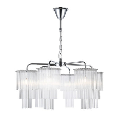 Luminosa Lighting Luminosa Panama 6 Light Chrome Crystal Pendant Ceiling Light from B&Q