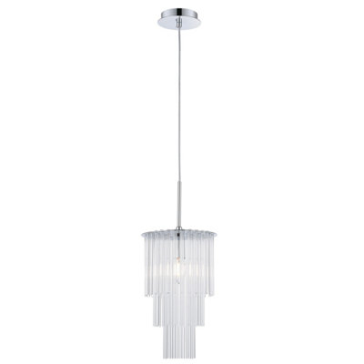 Luminosa Lighting Luminosa Panama 1 Light Chrome Crystal Pendant Ceiling Light from B&Q