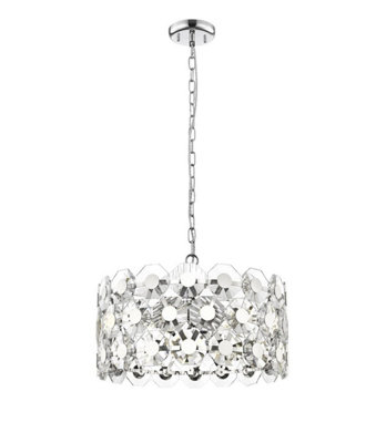 B&Q -  Luminosa Bahamas 6 Light Chrome Crystal Pendant Ceiling Light