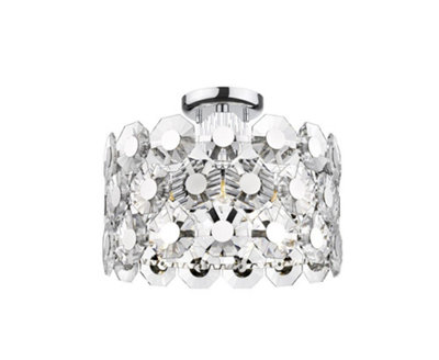 Luminosa Lighting Luminosa Bahamas 5 Light Semi Flush Ceiling Light Chrome Crystal from B&Q