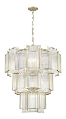 Luminosa Lighting Luminosa Antigua 13 Light Gold Crystal Pendant Ceiling Light from B&Q