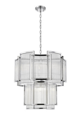Luminosa Lighting Luminosa Antigua 8 Light Chrome Crystal Pendant Ceiling Light from B&Q