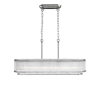 Luminosa Lighting Luminosa Antigua 7 Light Oblong Chrome Crystal Bar Pendant Ceiling Light from B&Q