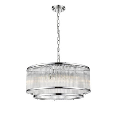 Luminosa Lighting Luminosa Antigua 6 Light Chrome Crystal Pendant Ceiling Light from B&Q