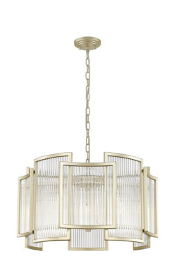 Luminosa Lighting Luminosa Antigua 5 Light Gold Crystal Pendant Ceiling Light from B&Q