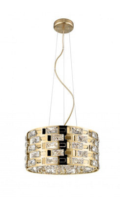 Luminosa Lighting Luminosa Lola 5 Light Gold Crystal Pendant Ceiling Light from B&Q