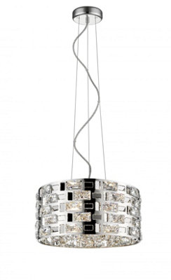 Luminosa Lighting Luminosa Lola 5 Light Chrome Crystal Pendant Ceiling Light from B&Q