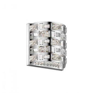 Luminosa Lighting Luminosa Lola 2 Light Wall Lamp Chrome Crystal from B&Q
