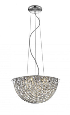 Luminosa Lighting Luminosa Millie 5 Light Chrome Crystal Pendant Ceiling Light from B&Q