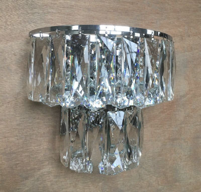 Luminosa Lighting Luminosa Lilou 3 Light Wall Lamp Chrome Crystal from B&Q