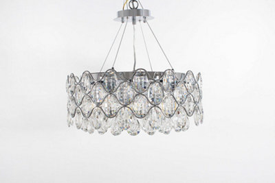 Luminosa Lighting Luminosa Raina Crystal Chrome Pendant Ceiling Light from B&Q