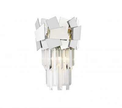 Luminosa Lighting Luminosa Celine 2 Light Wall Lamp Chrome Crystal from B&Q