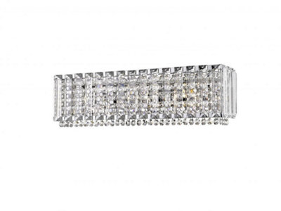 Luminosa Lighting Luminosa Diore 3 Light Oblong Wall Light Chrome Crystal from B&Q