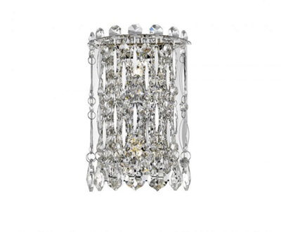 Luminosa Lighting Luminosa Alita 2 Light Wall Lamp Chrome Crystal from B&Q