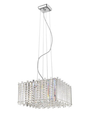 Luminosa Lighting Luminosa Clara 5 Light Chrome Crystal Pendant Ceiling Light from B&Q