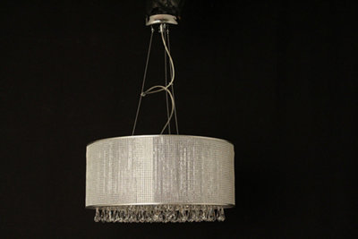 Luminosa Lighting Luminosa Tilly Crystal Chrome Pendant Ceiling Light from B&Q