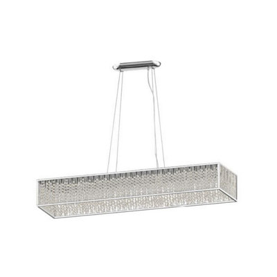 Luminosa Lighting Luminosa Melenki 11 Light Oblong Chrome Crystal Pendant Ceiling Light from B&Q