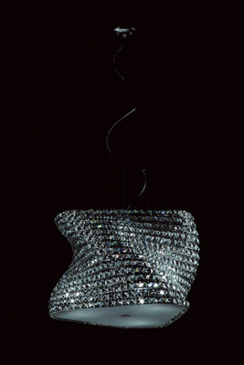 B&Q -  Luminosa Tia Large Chrome Crystal Pendant Ceiling Light