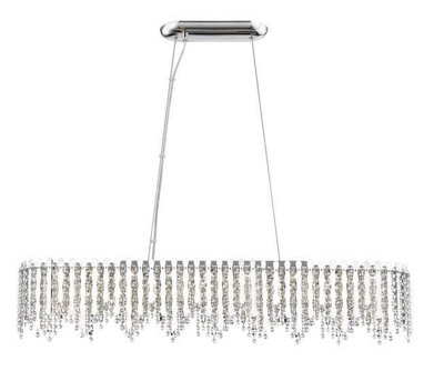 Luminosa Lighting Luminosa Belize 10 Light Oblong Chrome Crystal Bar Pendant Ceiling Light from B&Q