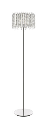 Luminosa Lighting Luminosa Belize 3 Light Floor Lamp Chrome Crystal from B&Q
