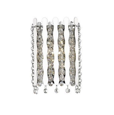 Luminosa Lighting Luminosa Belize 1 Light Wall Lamp Chrome Crystal from B&Q
