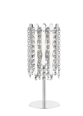 Luminosa Lighting Luminosa Belize 1 Light Table Lamp Chrome Crystal from B&Q