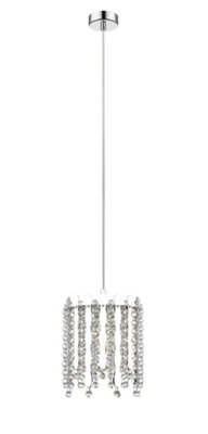 Luminosa Lighting Luminosa Belize 1 Light Chrome Crystal Pendant Ceiling Light from B&Q