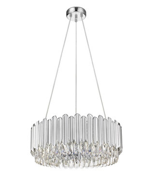 Luminosa Lighting Luminosa Grenada 6 Light Chrome Crystal Pendant Ceiling Light from B&Q