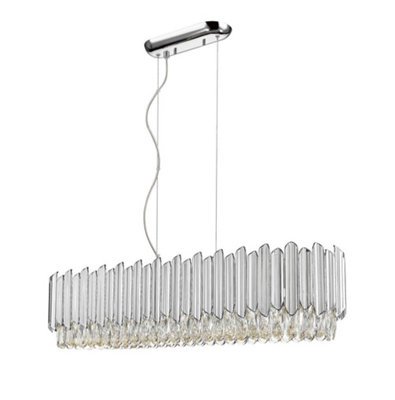 Luminosa Lighting Luminosa Grenada 6 Light Chrome Crystal Bar Pendant Ceiling Light from B&Q