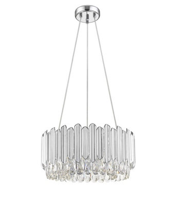 Luminosa Lighting Luminosa Grenada 5 Light Chrome Crystal Pendant Ceiling Light from B&Q