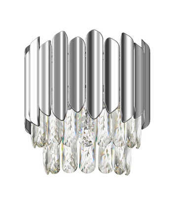 Luminosa Lighting Luminosa Grenada 1 Light Wall Lamp Chrome Crystal from B&Q