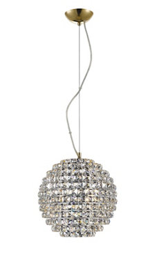 Luminosa Lighting Luminosa Nord 4 Light Crystal Gold Pendant Ceiling Light from B&Q