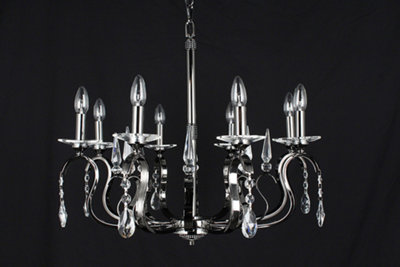 Luminosa Lighting Luminosa Rhinestone Crystal Gun Metal 8 Arm Chandelier from B&Q