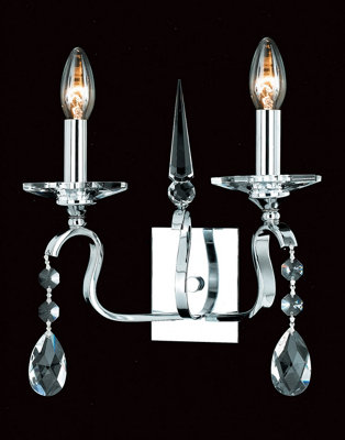 Luminosa Lighting Luminosa Rhinestone Chrome Candle Wall Lamp