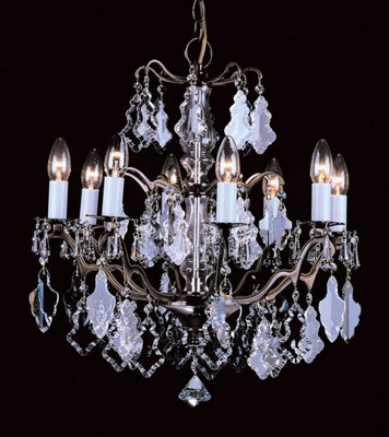 Luminosa Lighting Luminosa Louvre Antique Brass Crystal 8 Arm Chandelier from B&Q