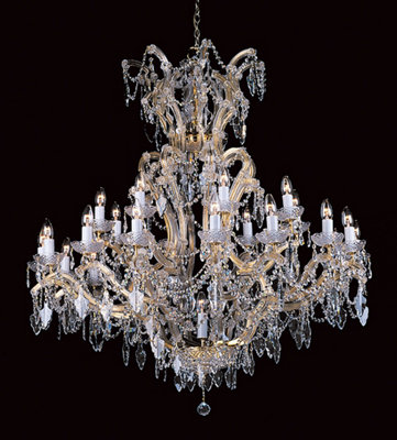 Luminosa Lighting Luminosa Morina Lead Crystal Gold 25 Arm Chandelier from B&Q