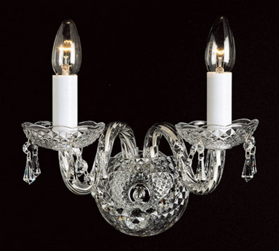 Luminosa Lighting Luminosa Modra Crystal Trimmed Wall Candle Wall Lamp from B&Q