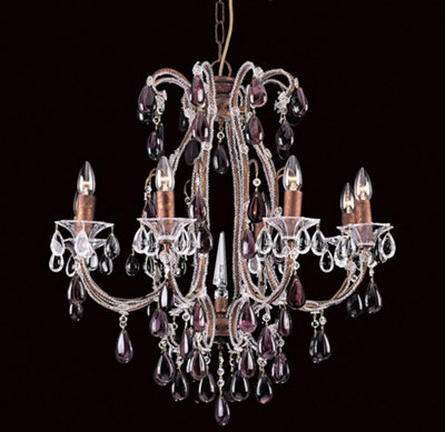 Luminosa Lighting Luminosa Versailles Bead Rustic Bronze 8 Arm Chandelier from B&Q