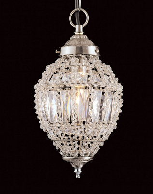 Luminosa Lighting Luminosa Bombay Beaded Satin Nickel Pendant Pendant Ceiling Light from B&Q