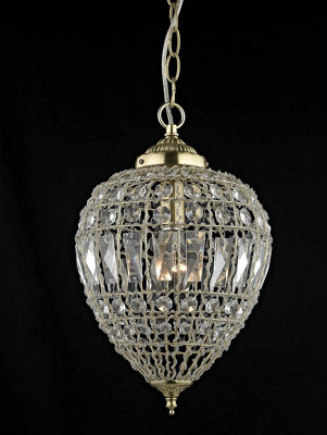 Luminosa Lighting Luminosa Bombay Bead Large Satin Brass Pendant Ceiling Light from B&Q