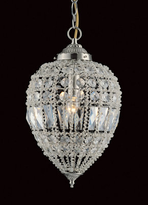 Luminosa Lighting Luminosa Bombay Beaded Satin Nickel Pendant Pendant Ceiling Light from B&Q