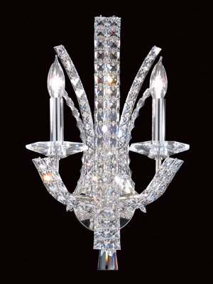 Luminosa Lighting Luminosa Eclipse 2 Light Crystal Chrome Candle Wall Lamp from B&Q