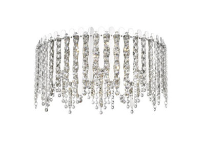 Luminosa Lighting Luminosa Belize 6 Light Led Flush Ceiling Light Chrome Crystal Ceiling Light from B&Q