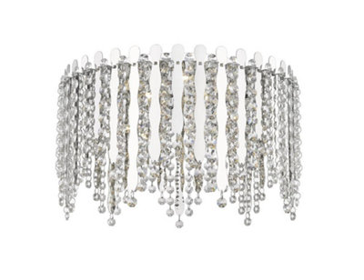 Luminosa Lighting Luminosa Belize 5 Light Led Flush Ceiling Light Chrome Crystal Ceiling Light from B&Q