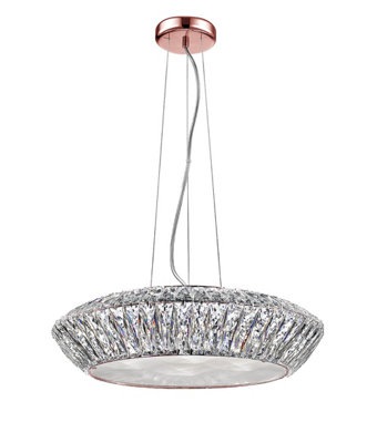 B&Q -  Luminosa Armel 5 Light Led Crystal Rosy Gold Pendant Ceiling Light