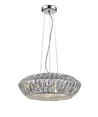 B&Q -  Luminosa Armel 5 Light Led Crystal Chrome Pendant Ceiling Light